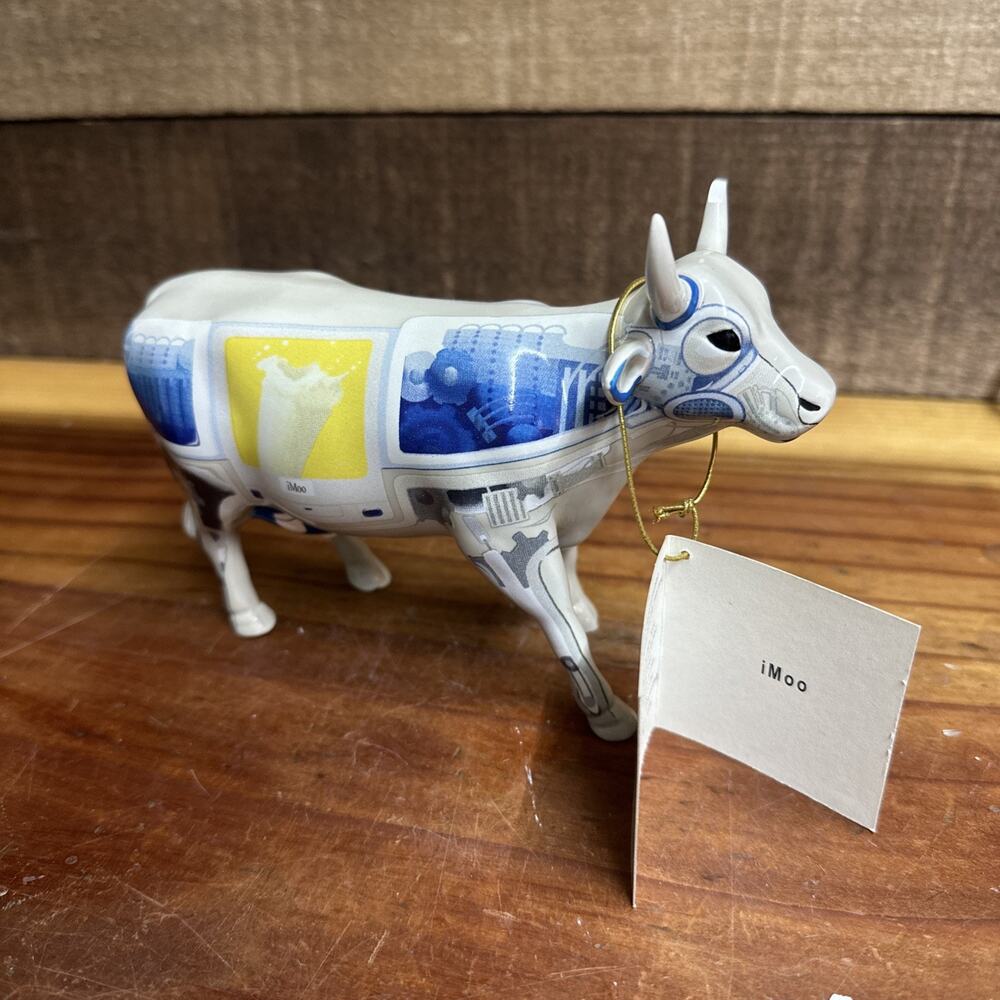 Vintage Cow Parade Imoo Ceramic Cow Figurine Retired -flaw